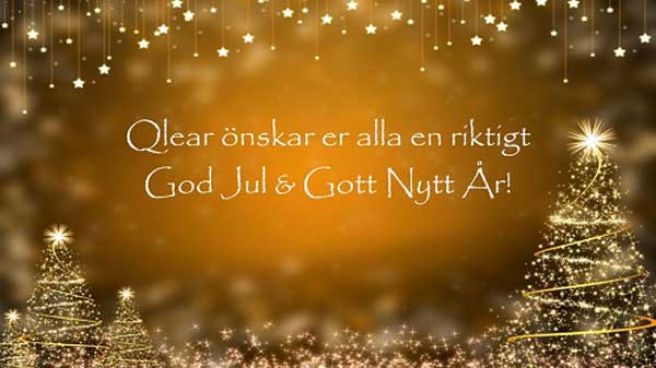 Julkort God jul och gott nytt år önskar Qlear